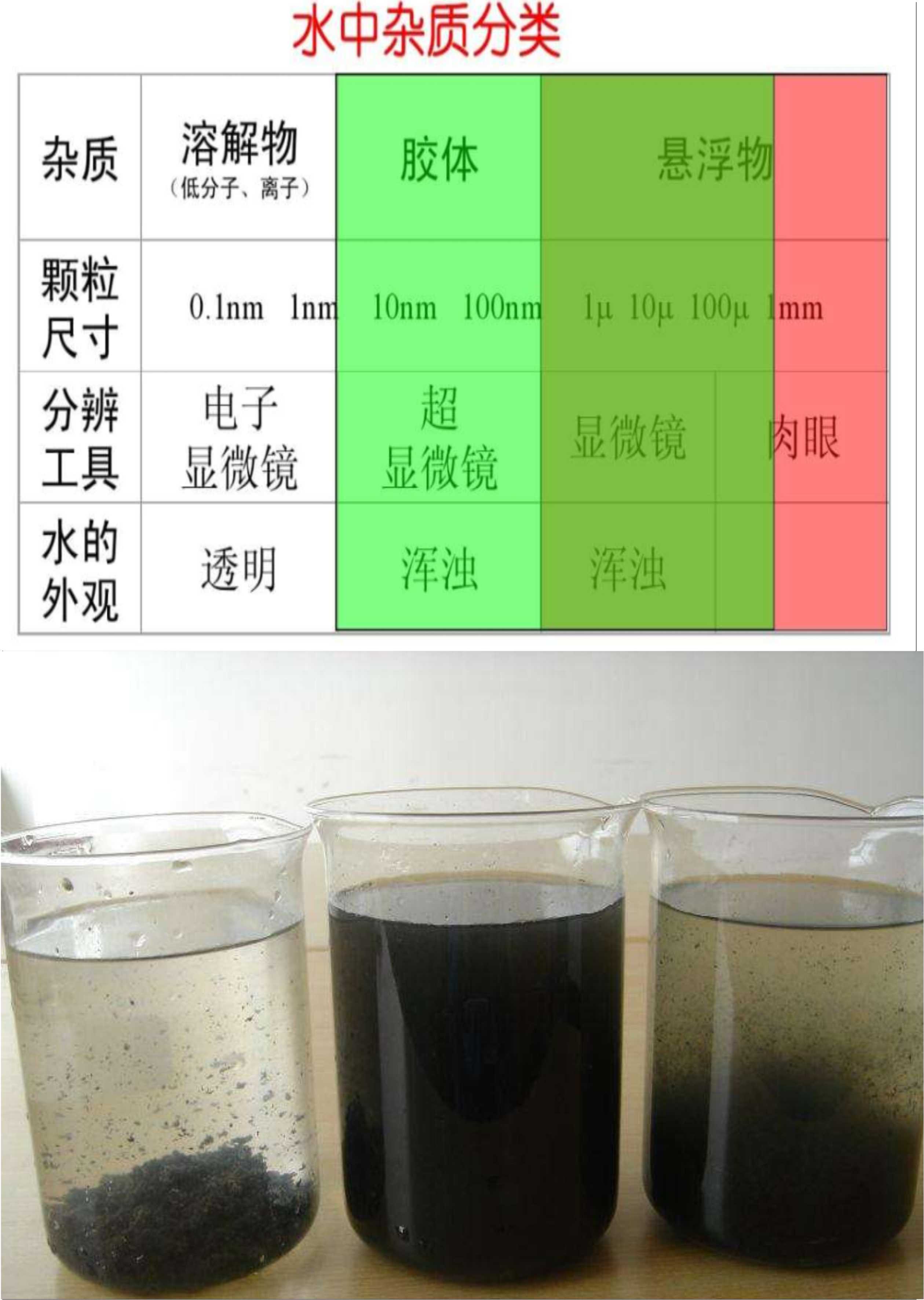 天然水中三大類(lèi)雜質(zhì)及其對(duì)水質(zhì)的影響